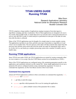 TITAN USERS GUIDE Running TITAN - NCAR-RAL