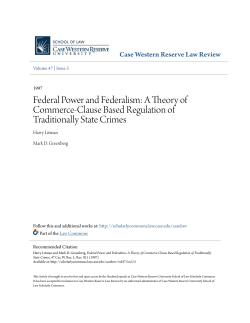 A Theory of Commerce-Clause Based Regulation of Traditionally