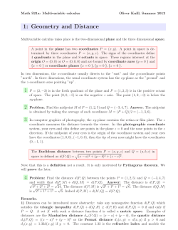 1: Geometry and Distance - Harvard Math Department
