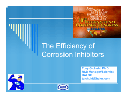 The Efficiency of Corrosion Inhibitors