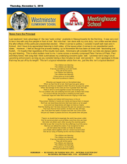 MHS/WES Newsletter - November 3, 2016