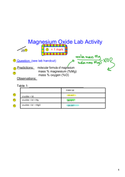 Magnesium Oxide Lab Activity