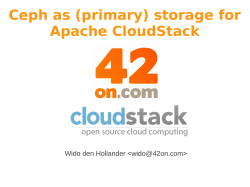 Ceph as (primary) storage for Apache CloudStack