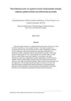 Moral dilemma and in the war against terror: Proportionality principle
