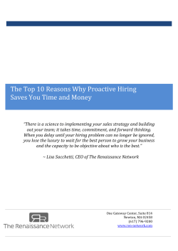The Top 10 Reasons Why Proactive Hiring Saves You Time and
