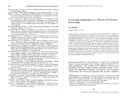 Constraint Satisfaction as a Theory of Sentence