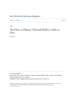 The Hero as Fl&Atilde;&cent;neur: Edwards Bello`s Criollos en Par&Atilde; s
