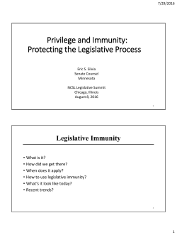 Legislative Immunity