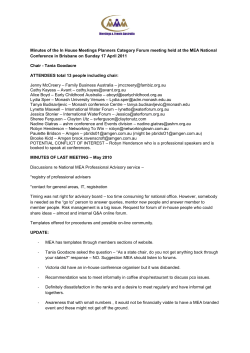 Minutes of the In House Meetings Planners Category Forum meeting