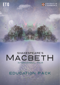Lady Macbeth - Cambridge University European Theatre Group