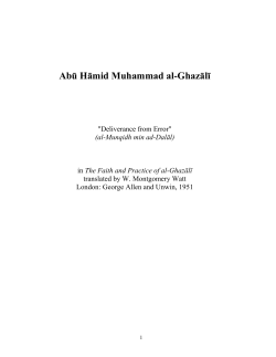 Al-Ghazali Watt Tr - American University of Beirut