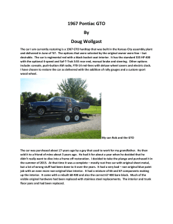 April 17 - Gateway GTO Association