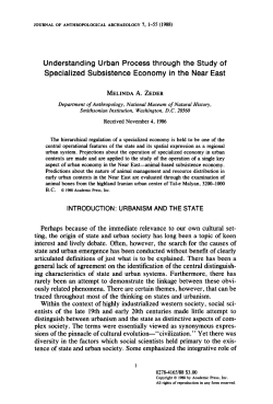 Understanding Urban Process through the Study of Specialized