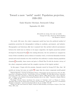 Toward a more &ldquo;useful&rdquo; model: Population projection, 1920-1955