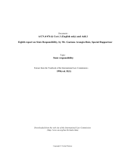 Eighth report on State Responsibility, by Mr. Gaetano Arangio