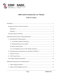 Differential Premiums By-Law Manual