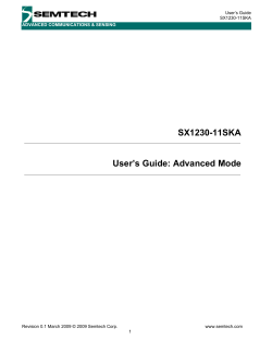 SX1230-11SKA User`s Guide: Advanced Mode