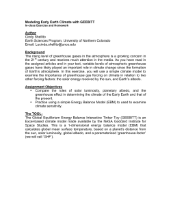 Modeling Early Earth Climate with GEEBITT Author