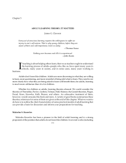 Adult Learning Chapter