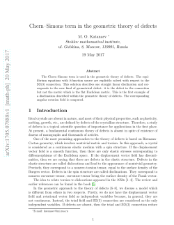 Chern--Simons term in the geometric theory of defects
