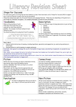 Literacy revision sheet - Crabtree Junior School