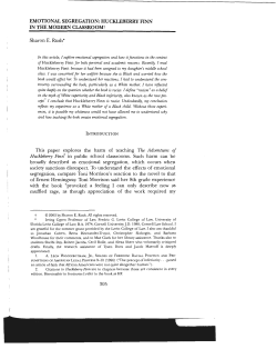 Emotional Segregation: Huckleberry Finn in the Modern Classroom