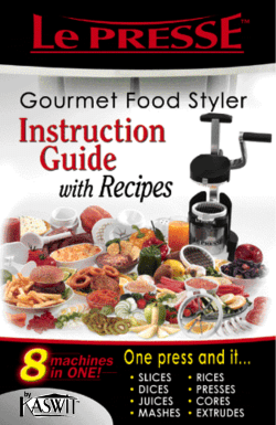 Le Presse Owner`s Manual with Recipes