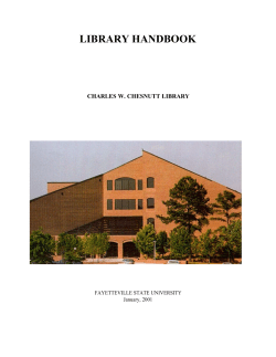 library handbook - Charles W. Chesnutt Library