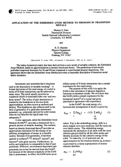 METALS Murray S. Daw Theoretical Division Sandia National