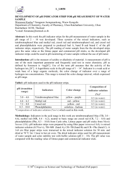 DEVELOPMENT OF pH INDICATOR STRIP FOR pH