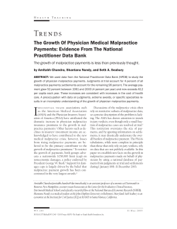 The Growth of Physician Malpractice Payments