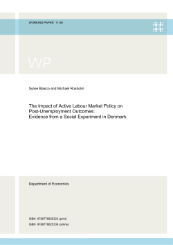 The Impact of Active Labour Market Policy on Post