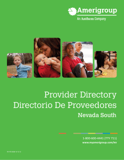 Provider Directory Directorio De Proveedores Nevada South