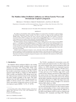The Madden&ndash;Julian Oscillation`s Influence on African Easterly