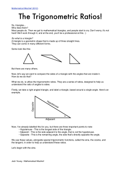 The Trigonometric Ratios - A Mathematical Mischief Tutorial