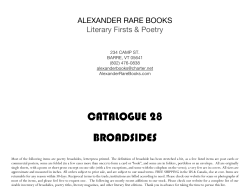 catalogue 28 broadsides