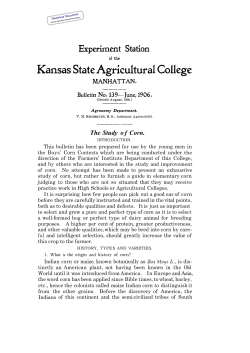 The Study of Corn. - K-State Research and Extension