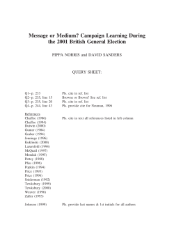 Message or Medium? Campaign Learning During the 2001 British