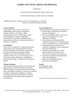 subjective well-being (happiness)