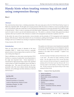 Handy hints when treating venous leg ulcers and