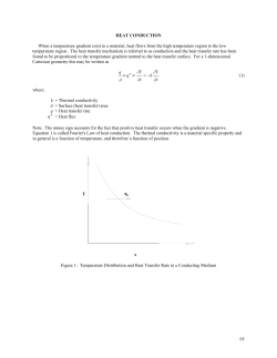65 HEAT CONDUCTION When a temperature gradient exist in a