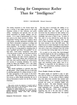 Testing for Competence Rather Than for "Intelligence"