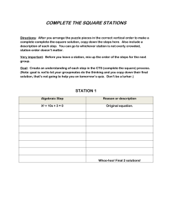 COMPLETE THE SQUARE STATIONS