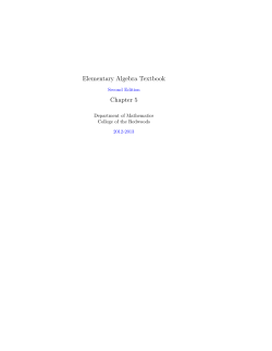 Polynomial Functions - College of the Redwoods
