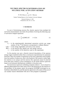 neutron spectrum determination by multiple foil activation method