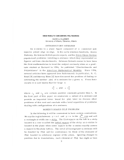 INTRODUCTORY REMARKS An n-omino is a plane figure