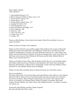 Mary Chapin Carpenter Ashes and Roses 1. Transcendental