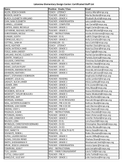 Lakeview Elementary Design Center: Certificated