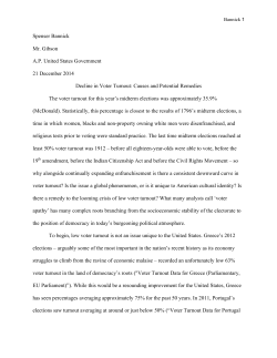 Second Place Voter Turnout Essay S Bannick