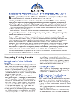NARFE`s Legislative Program For the 113th. Congress